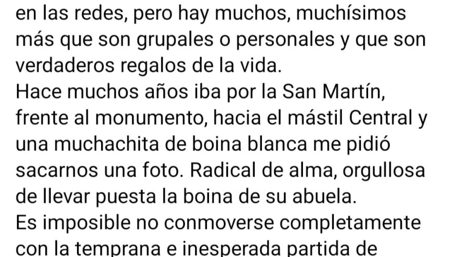 El radicalismo de Bolívar despidió a Geraldine Westdorp tras su fallecimiento