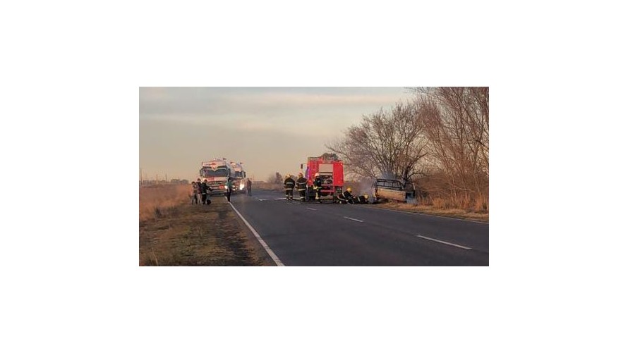 Una camioneta se incendió mientras circulaba por la Ruta Provincial Nº65