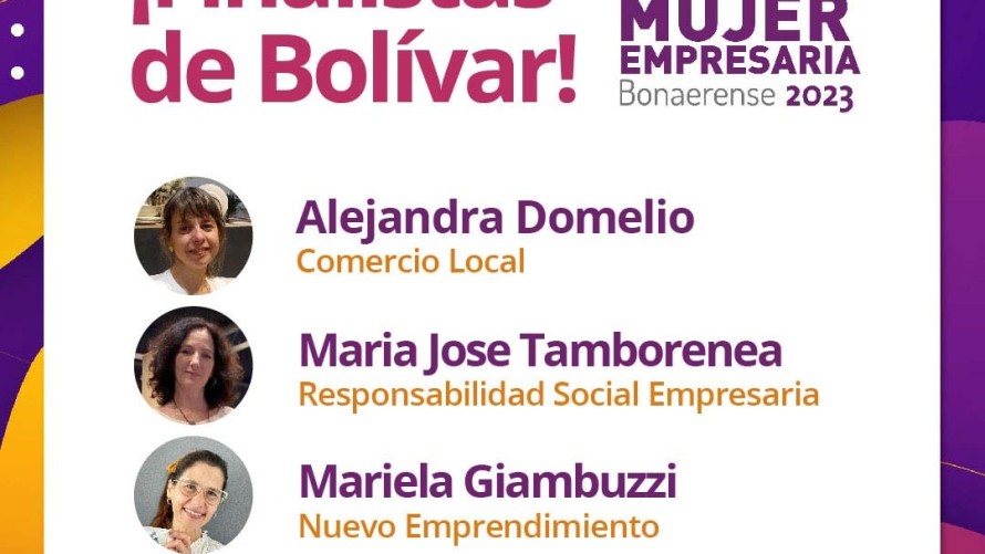 Tres bolivarenses en la final del Premio Mujer Empresaria Bonaerense