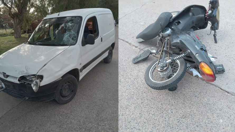 Motociclista herido al chocar con una camioneta en Barrio Vivanco