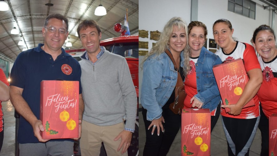 Bomberos voluntarios de Bolívar recibieron cajas navideñas