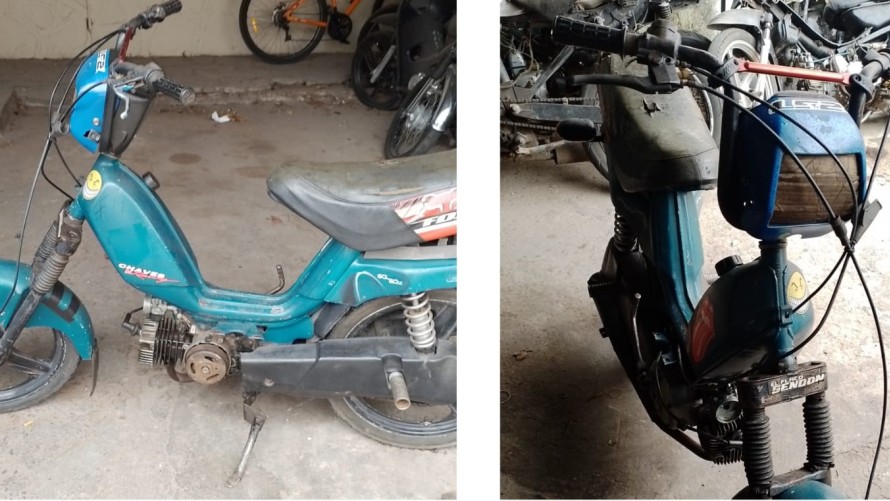 La policía recuperó una motocicleta robada de un taller